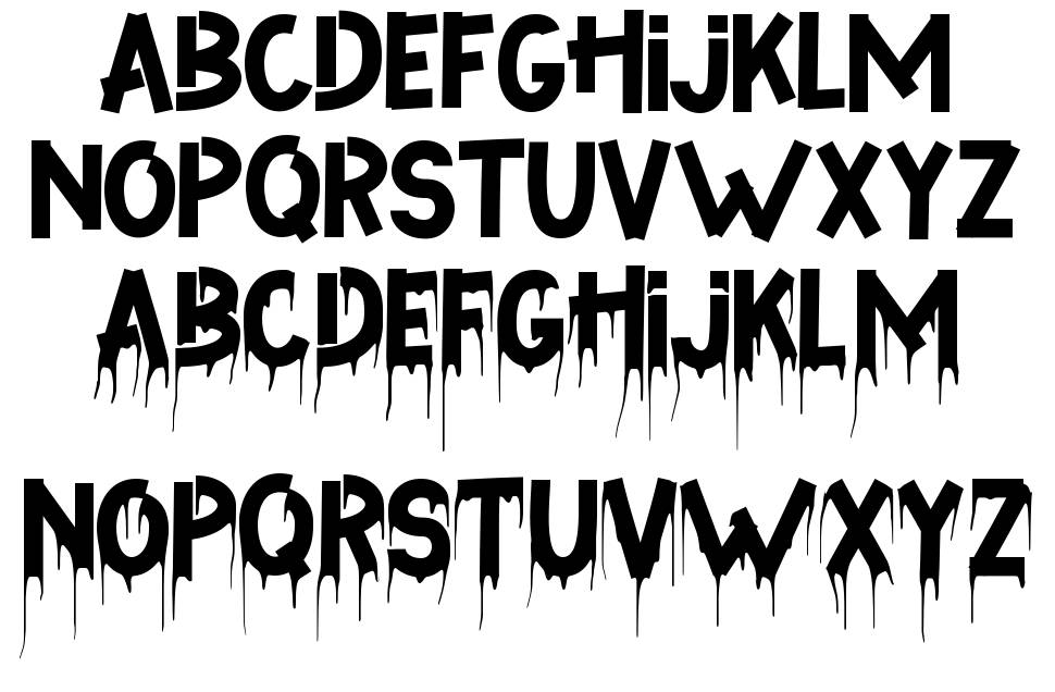 The Halloween font specimens