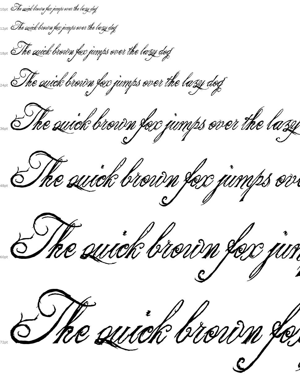 The King & Queen font 字形 Waterfall