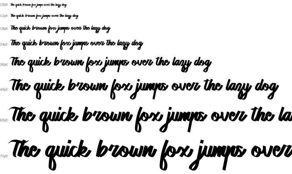 The Lovely Script font Waterfall