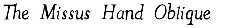 The Missus Hand Oblique font