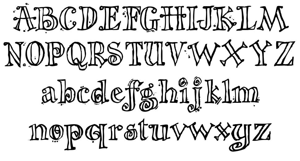 The Nigel Font font specimens
