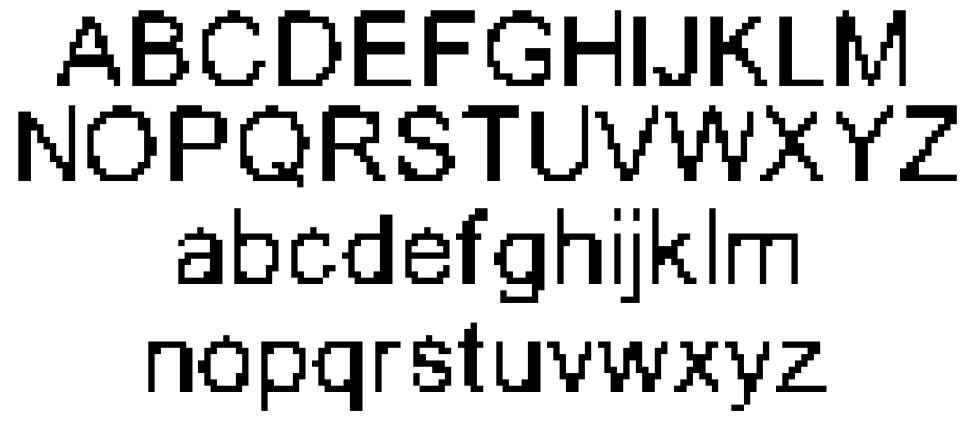 The Pixelate for Ar font specimens