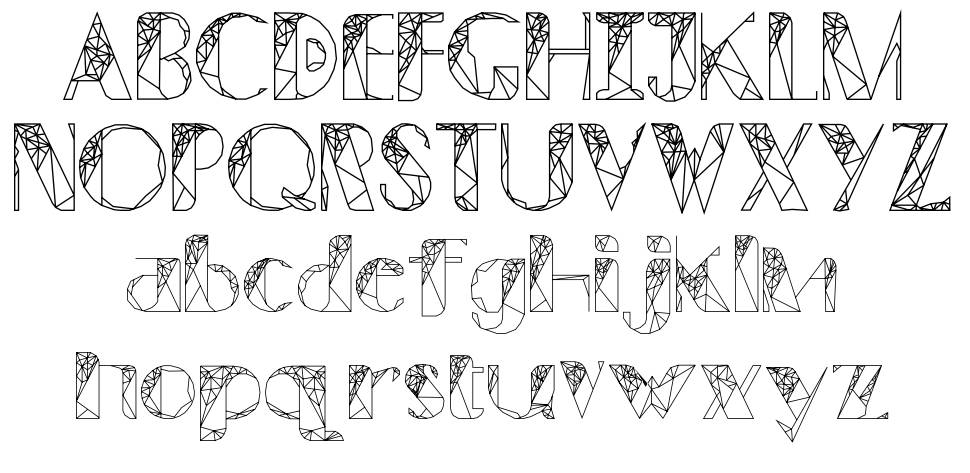The Polygonal ZulEan font specimens