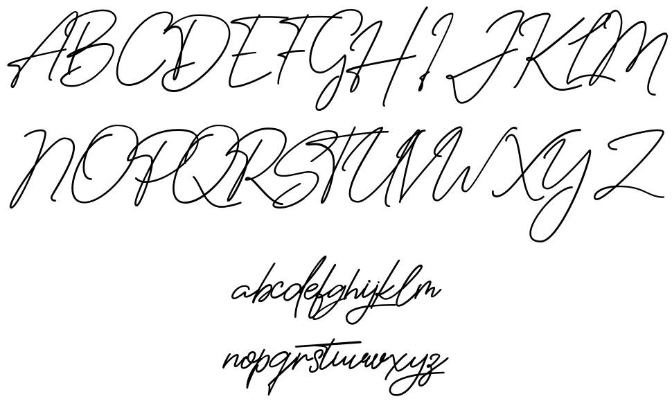 The Prestige Signature font specimens