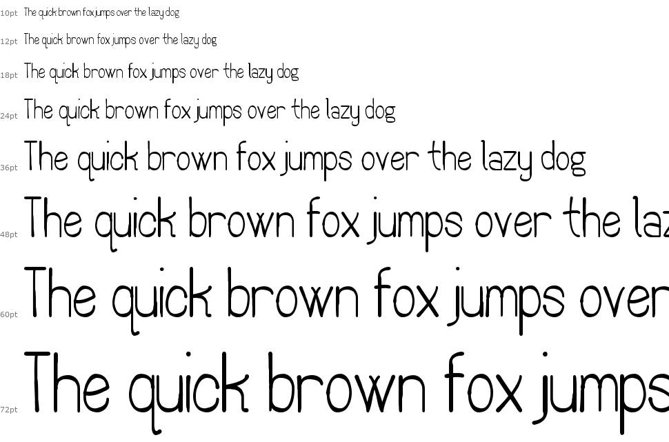 The Quick Frog St font Waterfall