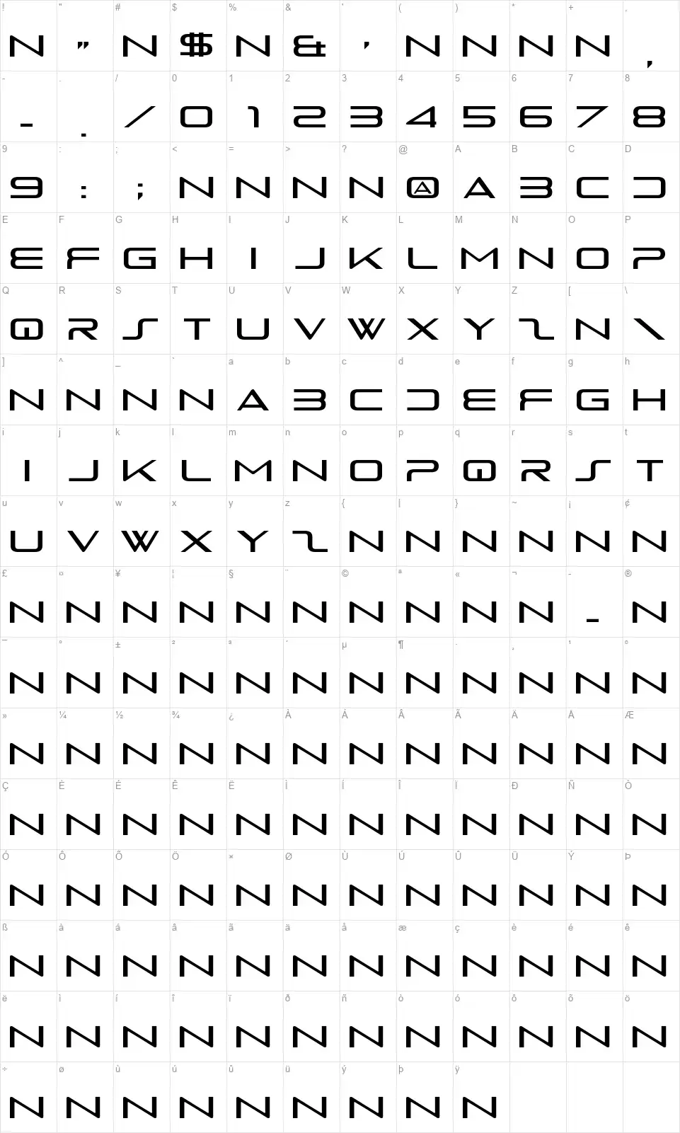 The Rave Is In Your Pantsfont character map