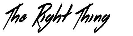 The Right Thing font