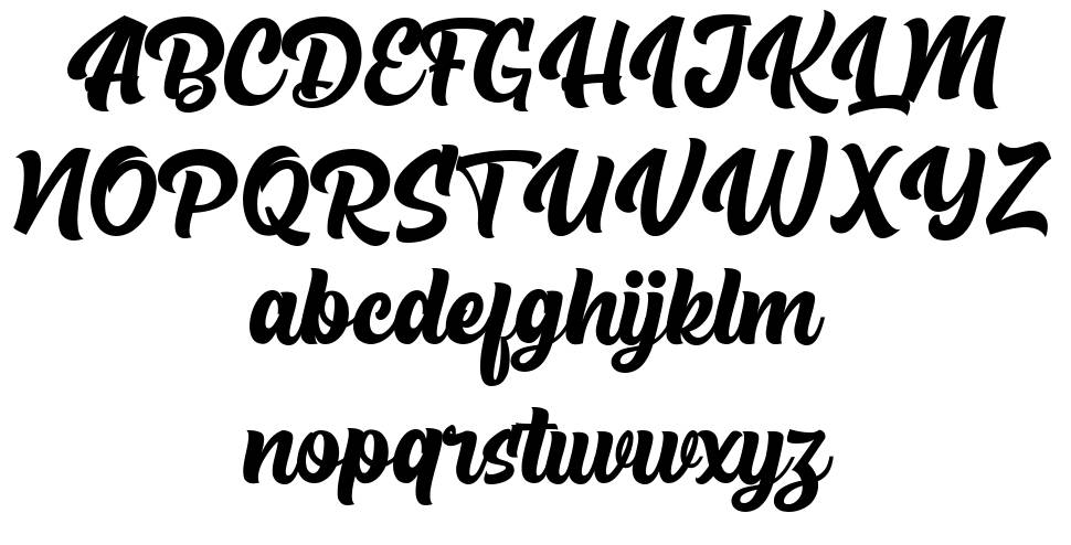 The Rughton Script font specimens
