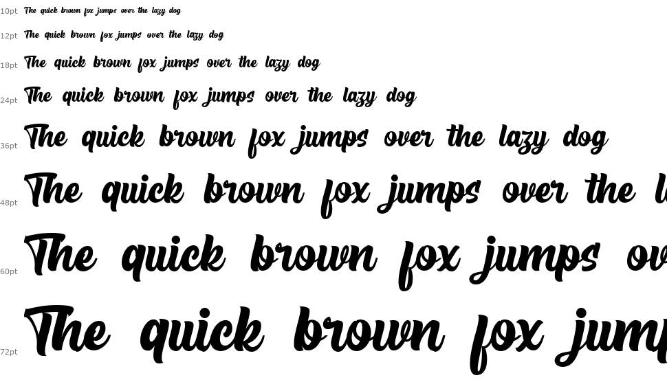 The Rughton Script font Waterfall