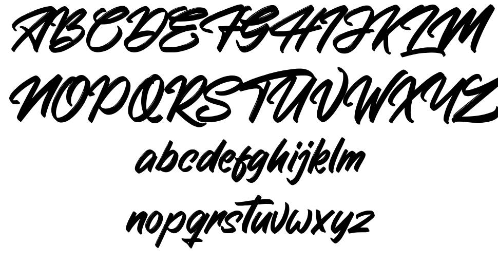 The Saxibrush フォント 標本