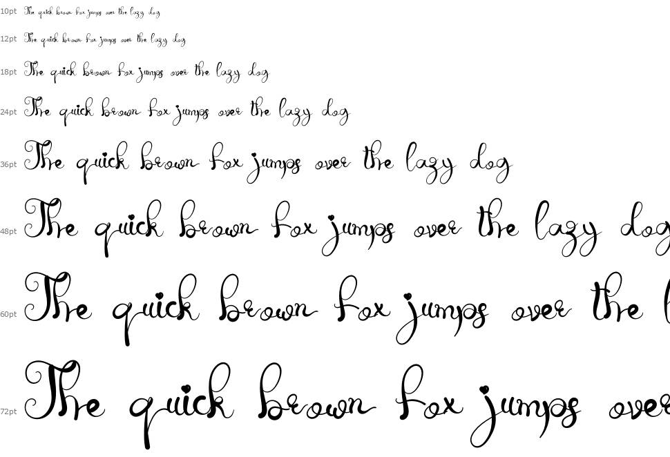 The Script font Waterfall