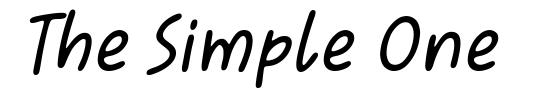 The Simple One font