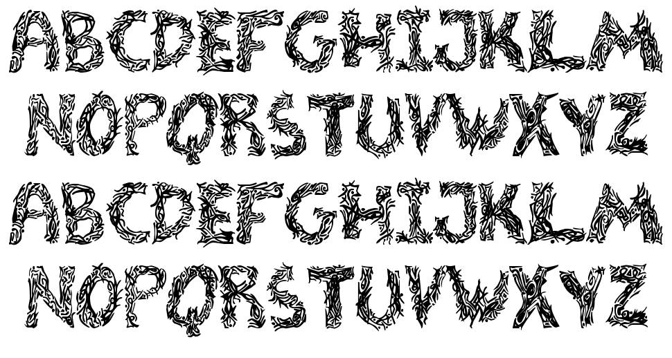 The Tribalation St font specimens