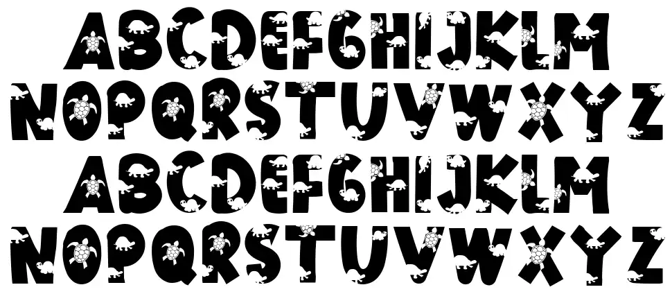 The Turtle font specimens