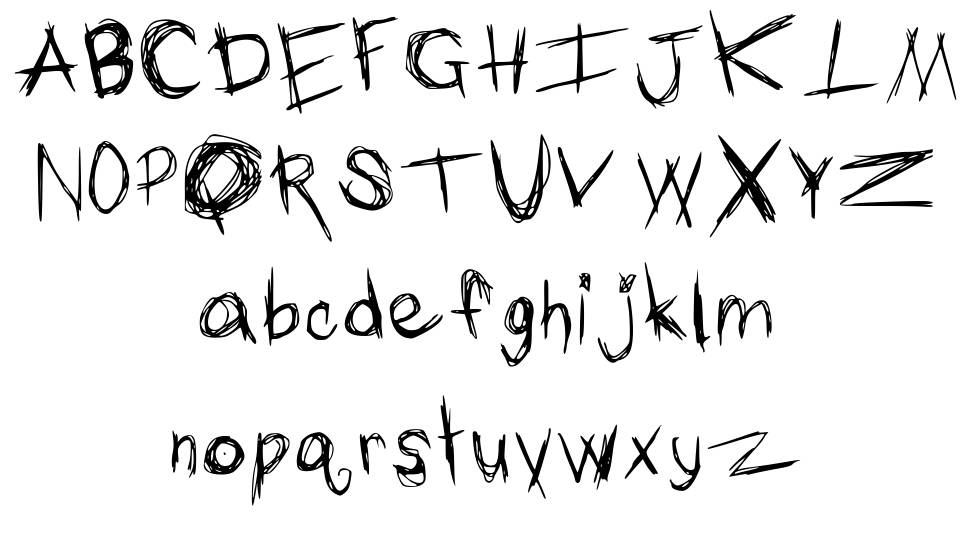 The typing of a maniac font Örnekler