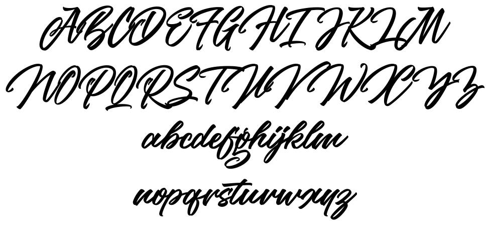 The Woofey Script font specimens