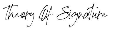 Theory Of Signature font