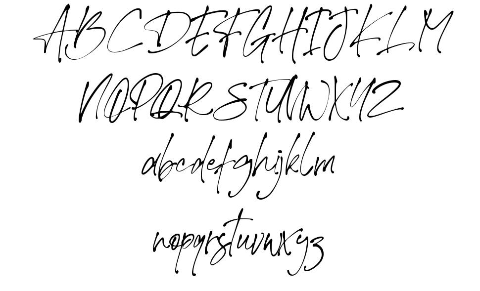 Theory Of Signature font specimens