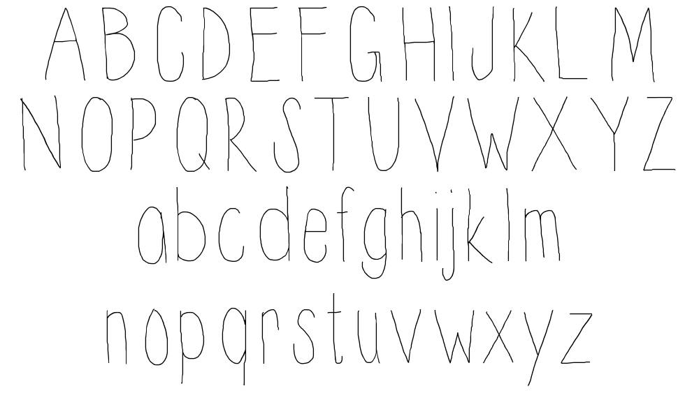 Thinnyness font specimens
