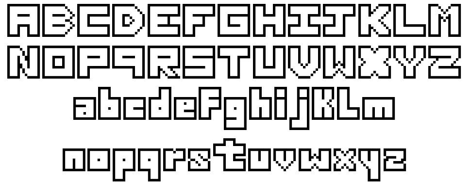 Thirteen Pixel Fonts fonte Espécimes