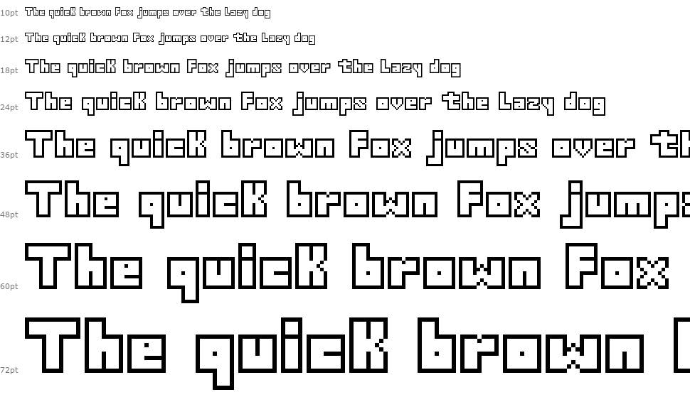 Thirteen Pixel Fonts písmo Vodopád