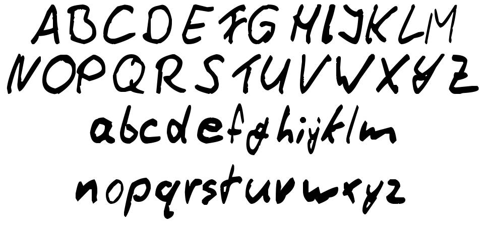 Thommy Handwrite písmo Exempláře