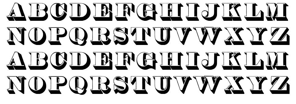 Thorne Shaded font specimens