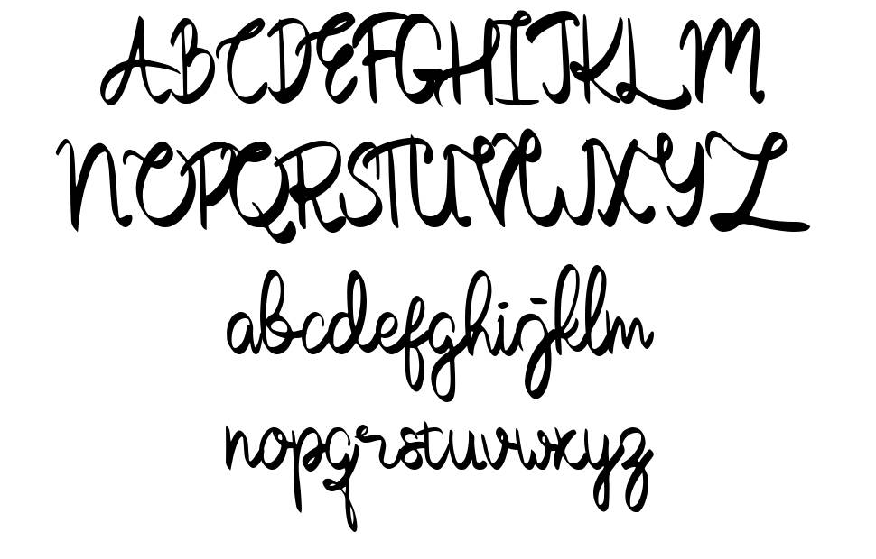 Thumbellia font Örnekler