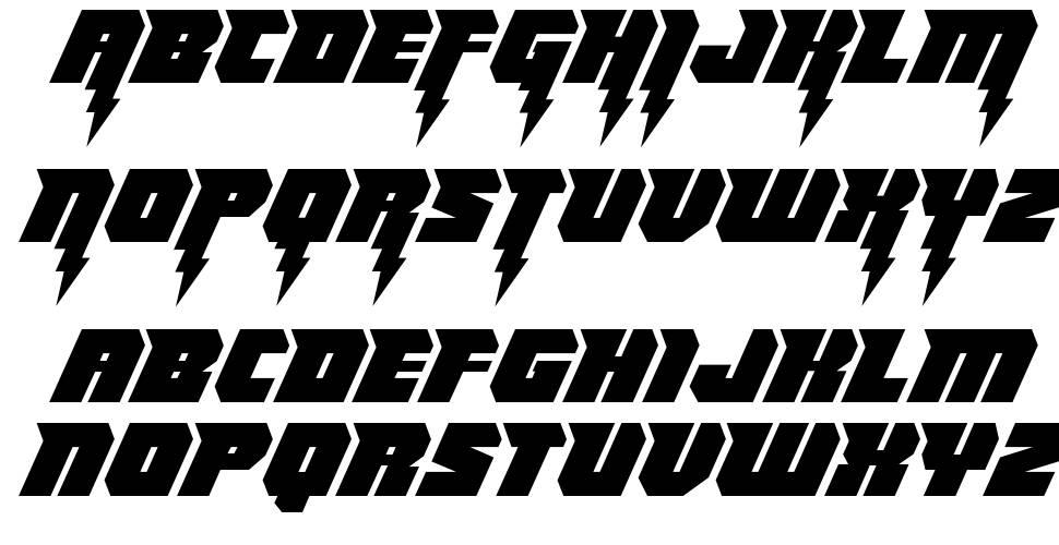 Thunder Titan font specimens