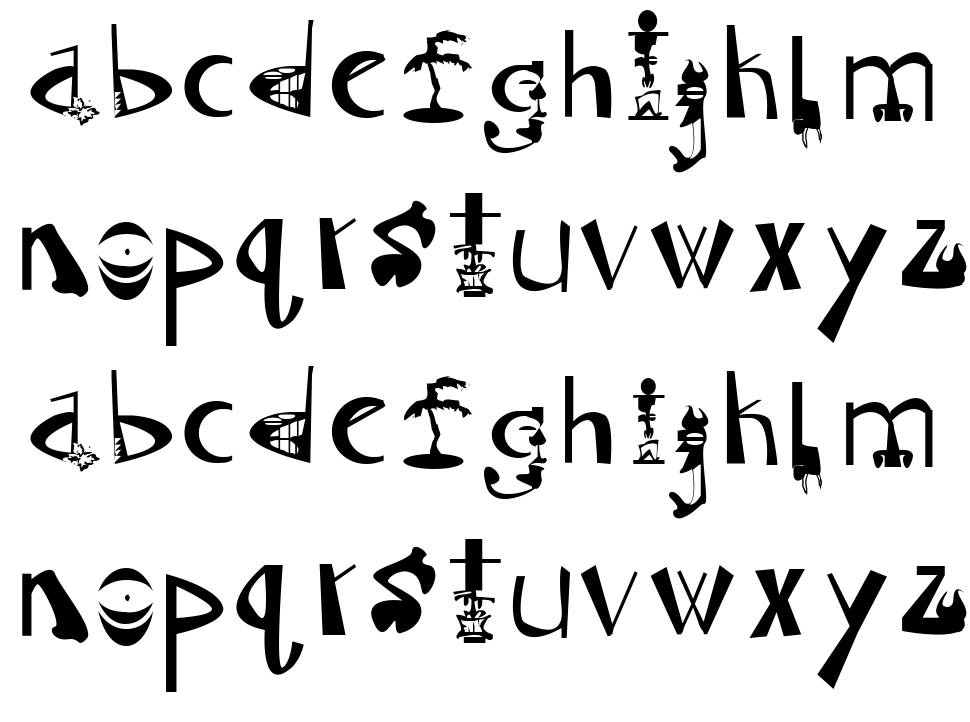 Tiki font specimens
