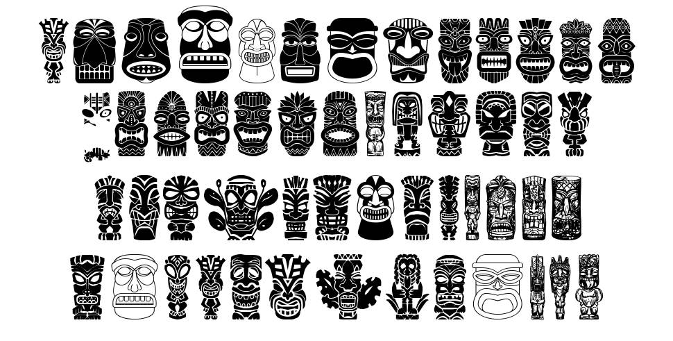 Tiki Idols font specimens