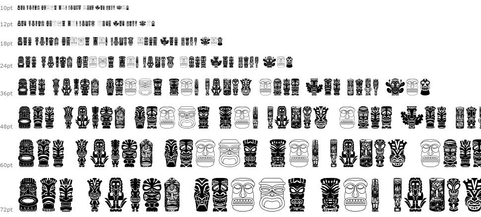 Tiki Idols písmo Vodopád