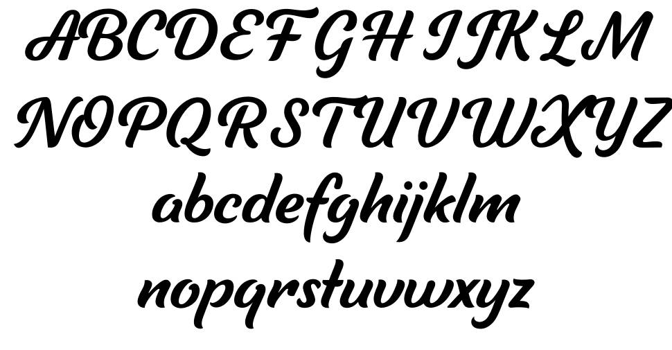 Tilda Script font specimens