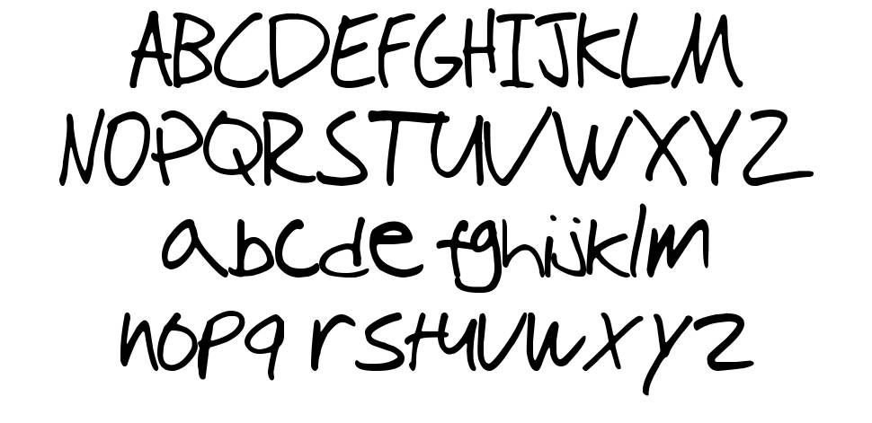 Tioem Handwritten 字形 标本