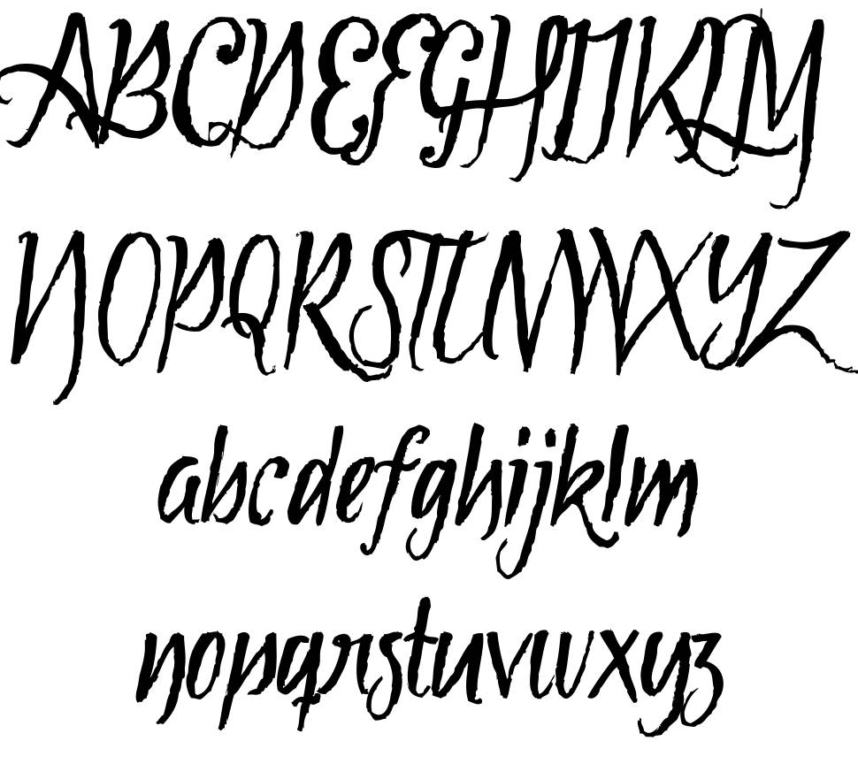 Tipbrush Script font specimens