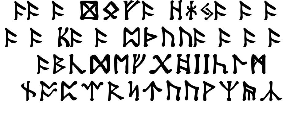 Tolkien Dwarf Runes шрифт Спецификация