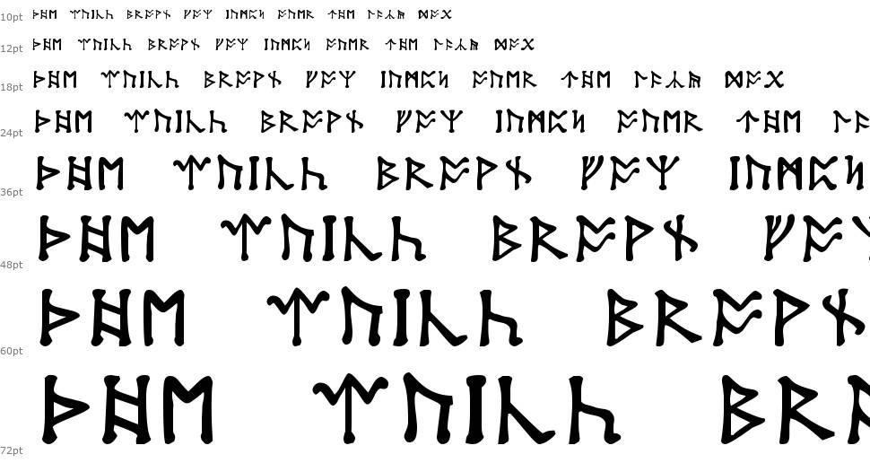 Tolkien Dwarf Runes шрифт Водопад