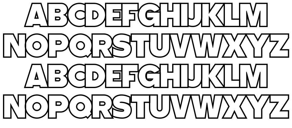 Toony Line font specimens