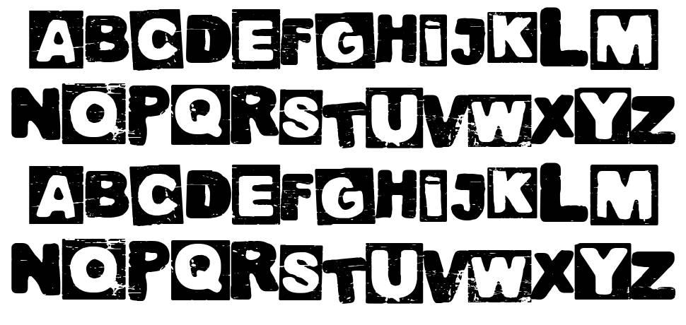 Traditional Punk font specimens