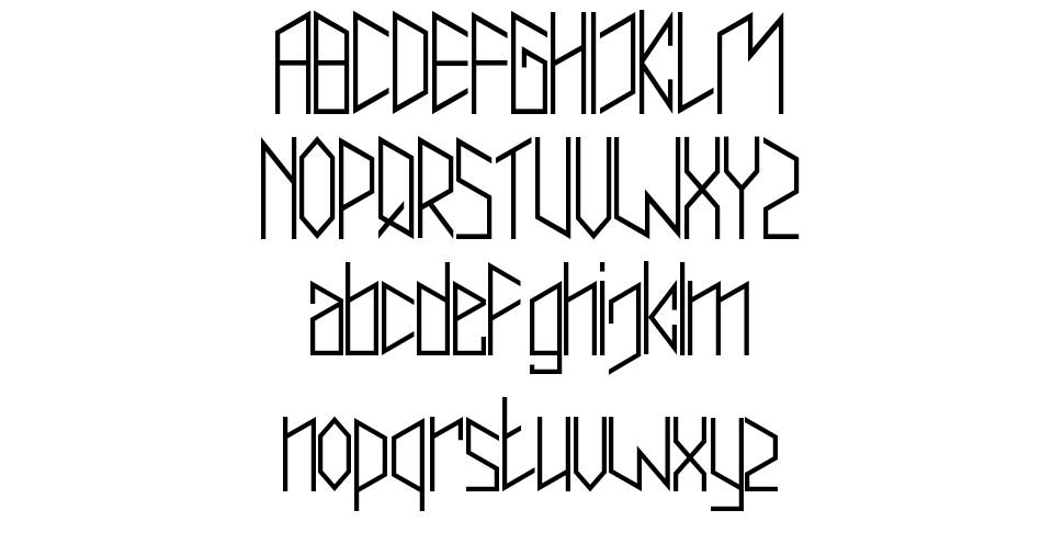Trianzulvex font specimens