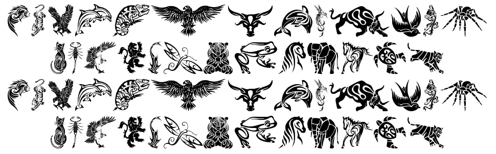 Tribal Animals Tattoo Designsfont specimens