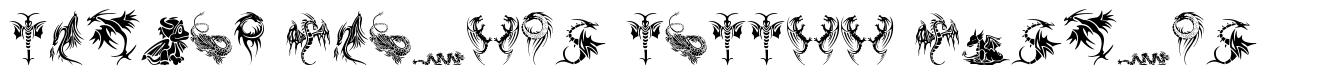 Tribal Dragons Tattoo Designs písmo