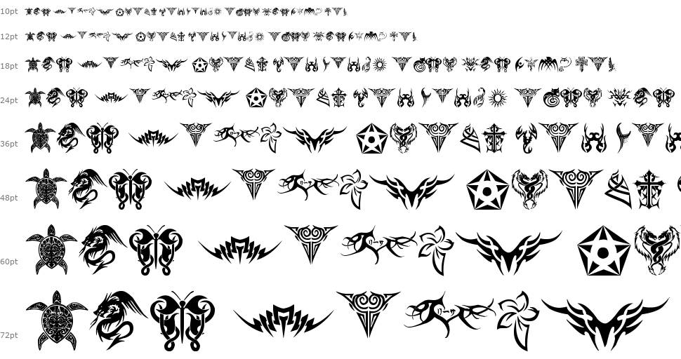 Tribal Tattoo font Waterfall