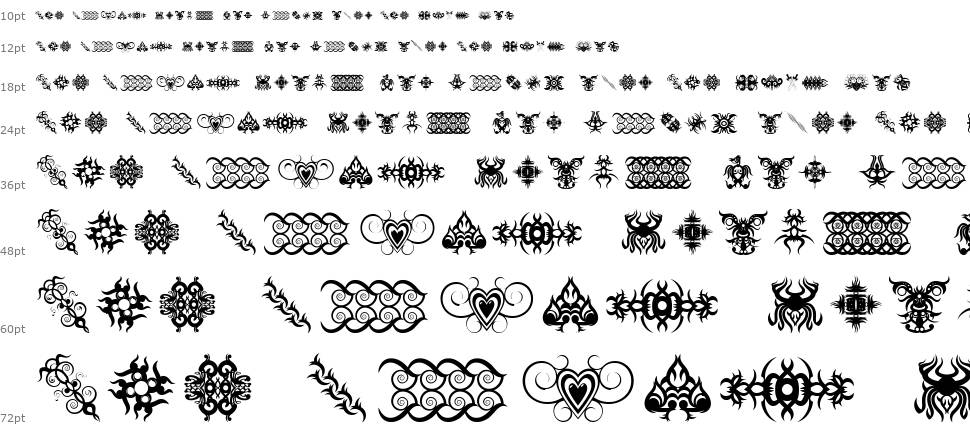 Tribal Tattoo Addict шрифт Водопад