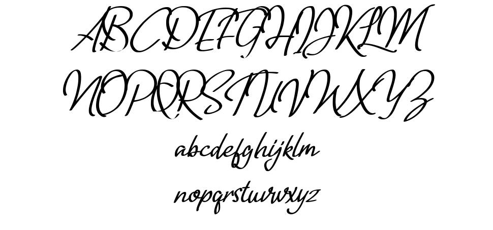 Tripolitania Handwritten font specimens