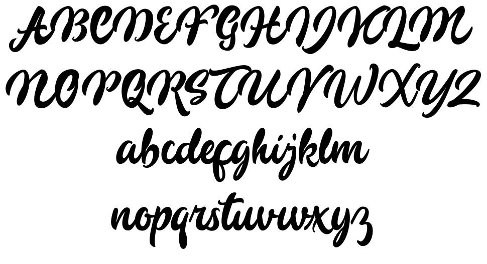 Tristan Script font specimens