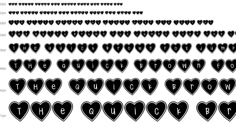 True Love Hearts font Waterfall