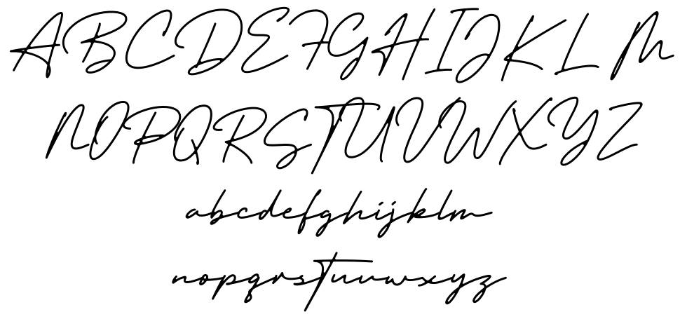 Trully Signature font specimens