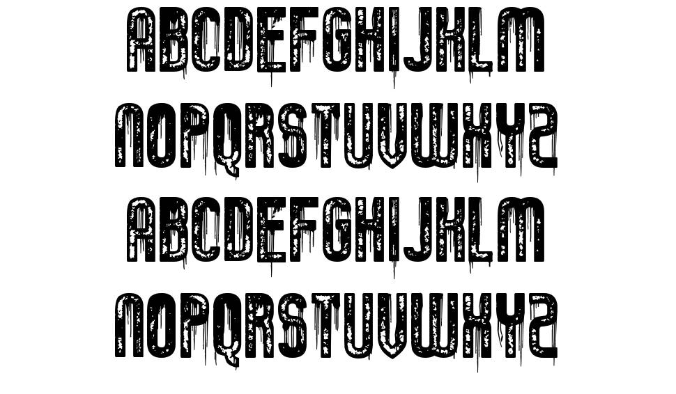 Tumbling Down font specimens