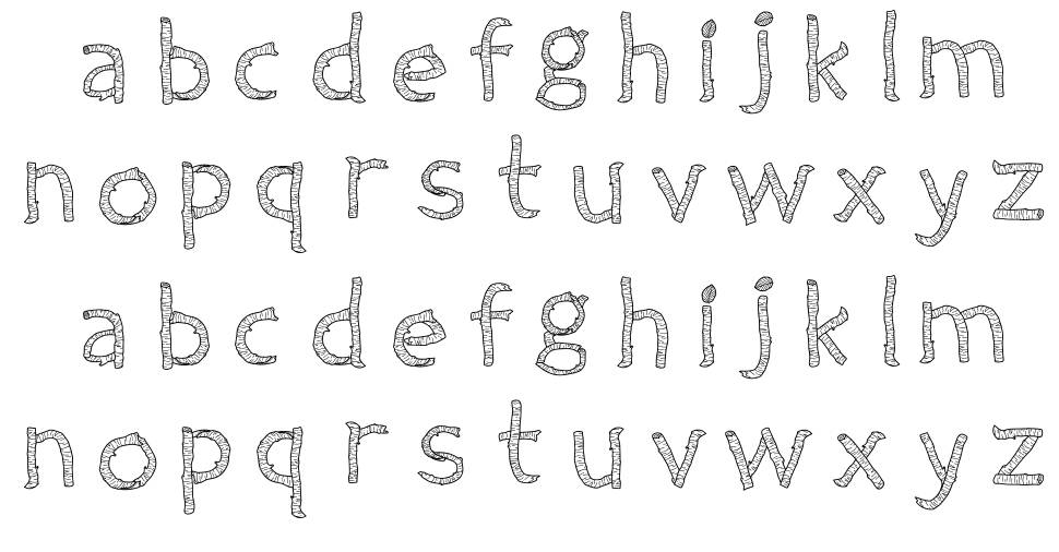 Twiggy písmo Exempláře